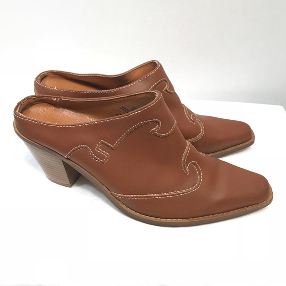 FSC Shoes - Western Women’s Slip‎ on Cowgirl Heel Mules Size 8 FSC #36763-1